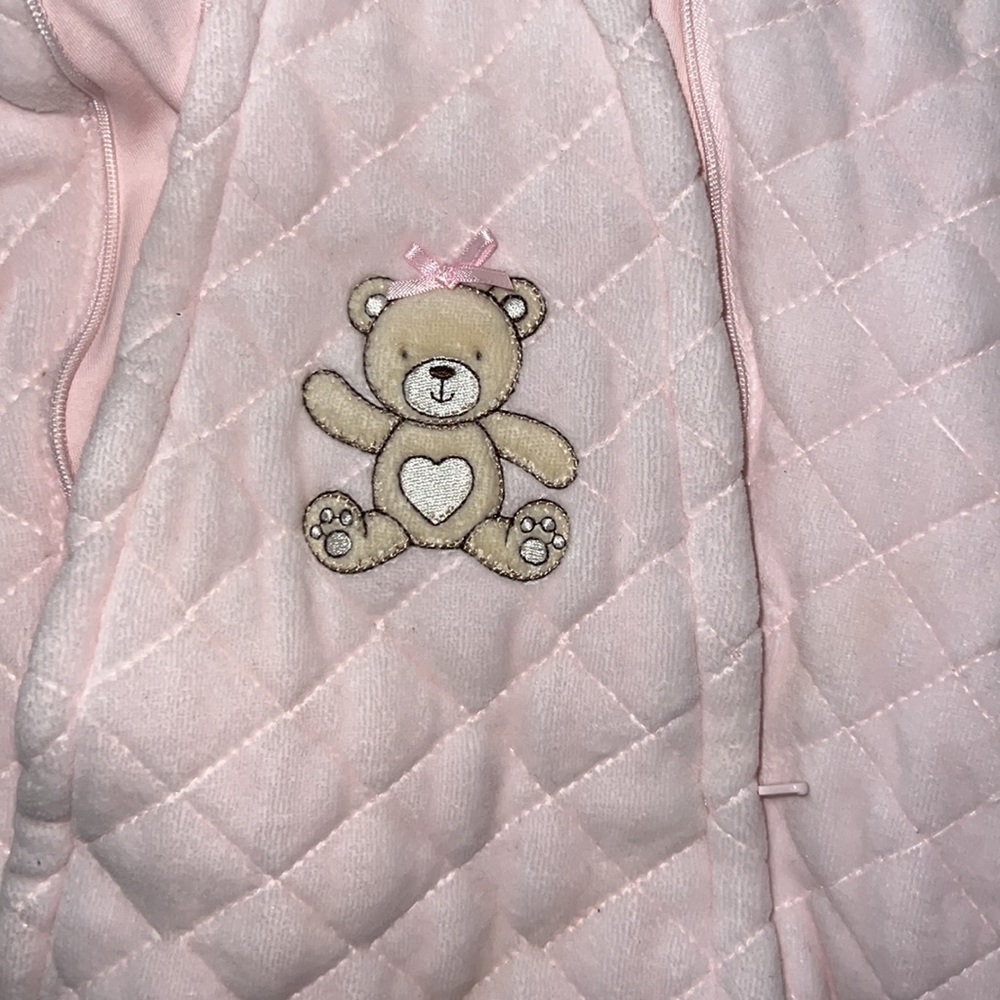 Little Me Baby Girl’s Faux Fur& Quilted Bear Footie. Size 6-9 M. Gently used. - Picture 7 of 9